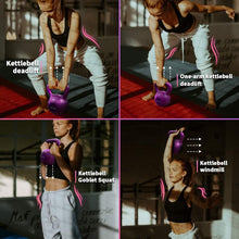 Load image into Gallery viewer, 10lbs Kettlebell Set, Strength Training Kettlebells Weight Set For Women, Vinyl Coated Kettle Bell For Home Gym Workout Weight Lifting Equipment, Comfortable Grip Wide Handle Weights