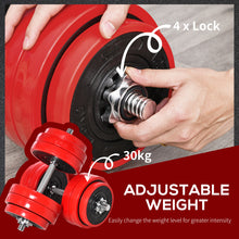 Load image into Gallery viewer, Adjustable Dumbbell Set, 66lbs Convertible to Barbell Weight Set for Home Gym Women and Men Weight Lifting Training