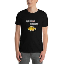 Load image into Gallery viewer, Gone Fishing/ to Therapy Short-Sleeve Unisex T-Shirt by Knotted Physio
