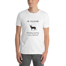 Load image into Gallery viewer, In Rehab deer (black print)Short-Sleeve Unisex T-Shirt by Knotted Physio