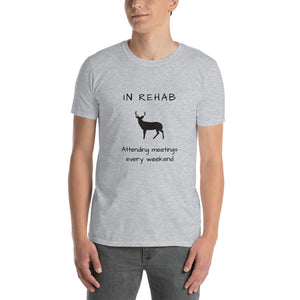 In Rehab deer (black print)Short-Sleeve Unisex T-Shirt by Knotted Physio