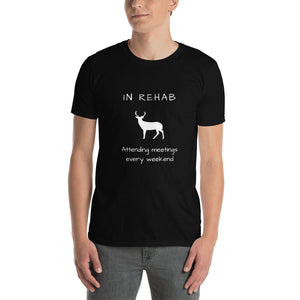 in Rehab deer (white print) Short-Sleeve Unisex T-Shirt by Knotted Physio