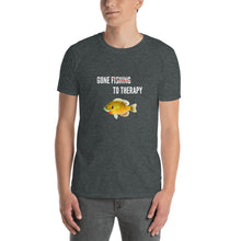 Load image into Gallery viewer, Gone Fishing/ to Therapy Short-Sleeve Unisex T-Shirt by Knotted Physio
